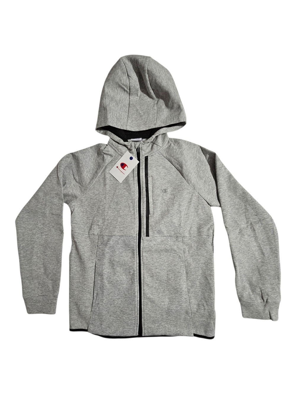 Champion Light Gray Full-Zip Hooded Sweatshirt for Kids